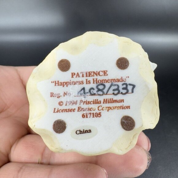 Cherished Teddies Patience Figurine Happiness Is Homemade Resin 1994 Vintage - Picture 4 of 11